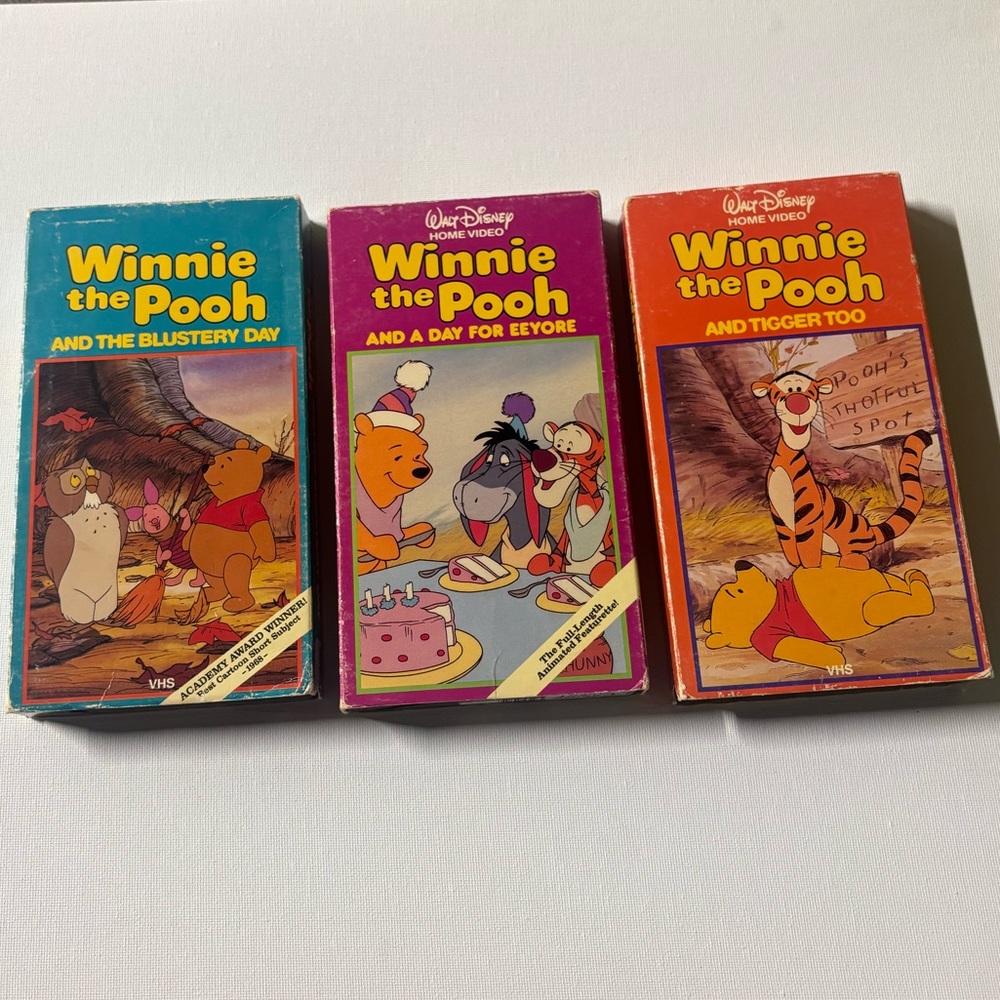 Vintage Disney Winnie the Pooh VHS Tape Collection of 3